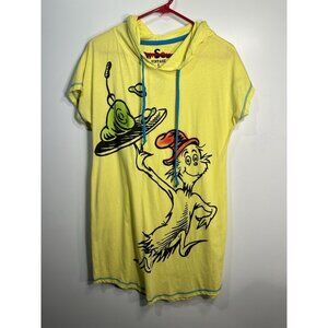 dr seuss vintage womens short sleeve longer hooded shirt size large